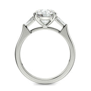 Emma Round Cut Trilogy 3 Stone 4 Prong Claw Set Engagement Ring Setting - Nivetta